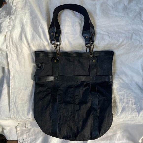 FERGIE X KIPLING The Trailblazer NYLON Leather Camo Lined Expandable TOTE BAG - Picture 1 of 10